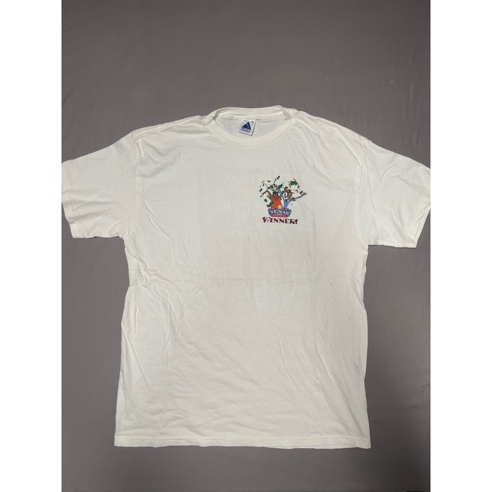 Delta RS Texas Station Casino Graphic T-Shirt White Men's XL Vintage Style